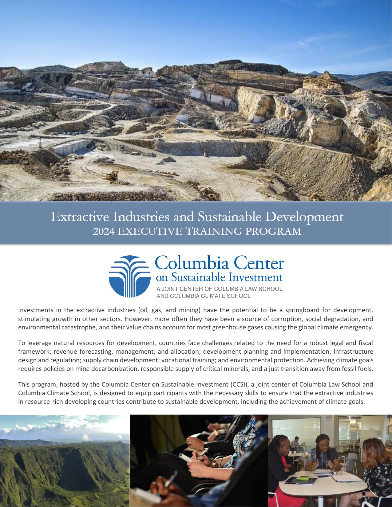 2024 Executive Training On Extractive Industries And Sustainable   2024 Updated EISD Brochure (cover Page Image) 